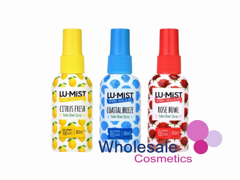24 x LU-MIST Toilet Bowl Spray Display Set - COASTAL - CITRUS - ROSE